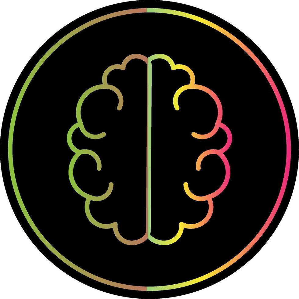 Brain Line Gradient Due Color Icon Design vector