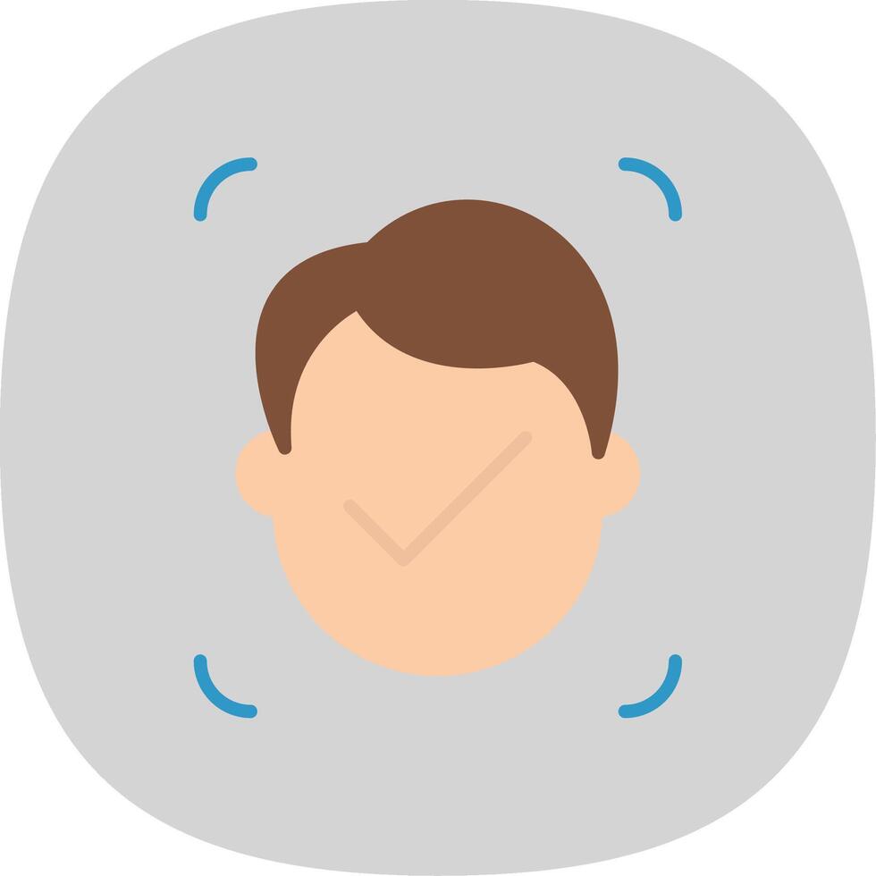 Facial Recognition Flat Curve Icon Design vector