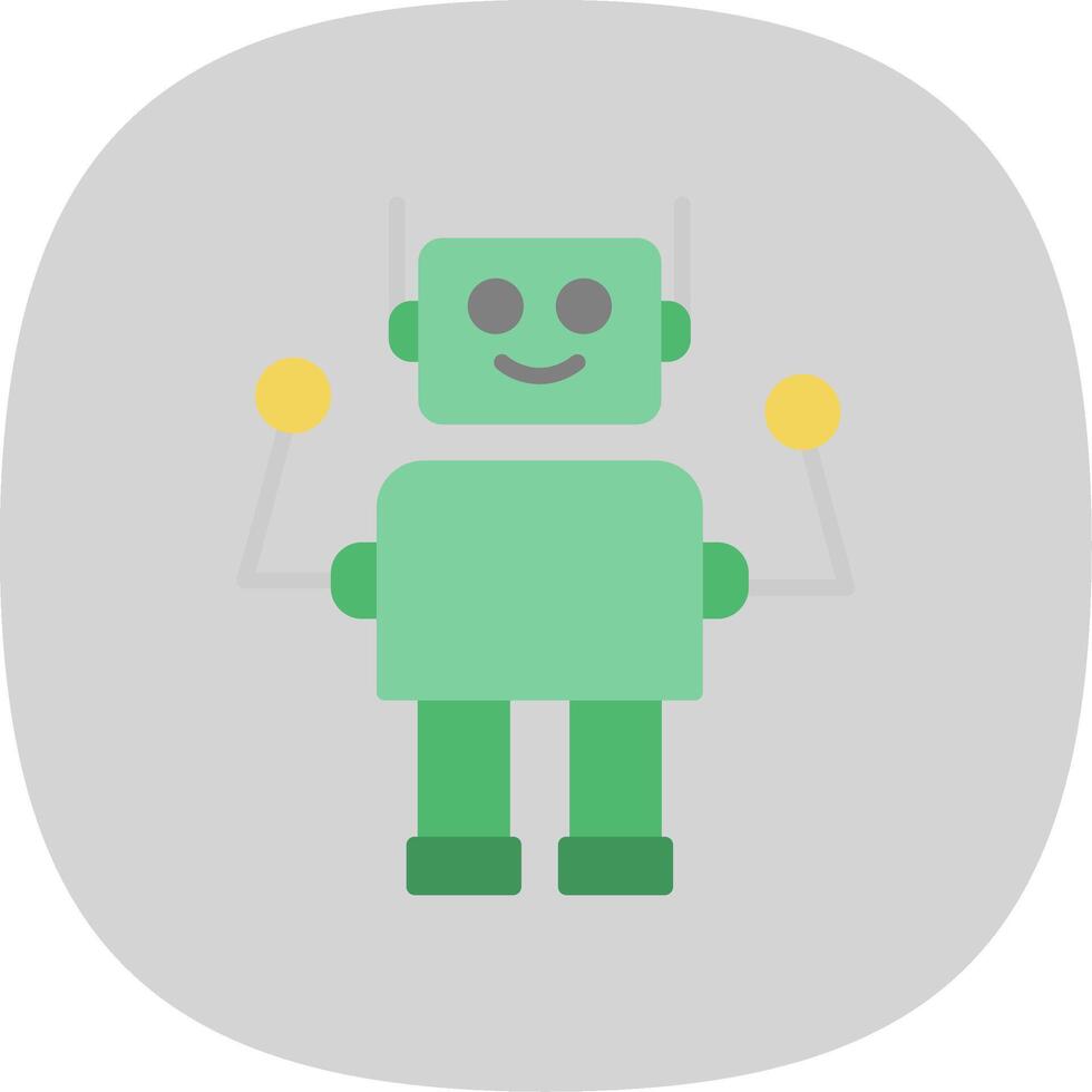 Robot Flat Curve Icon Design vector