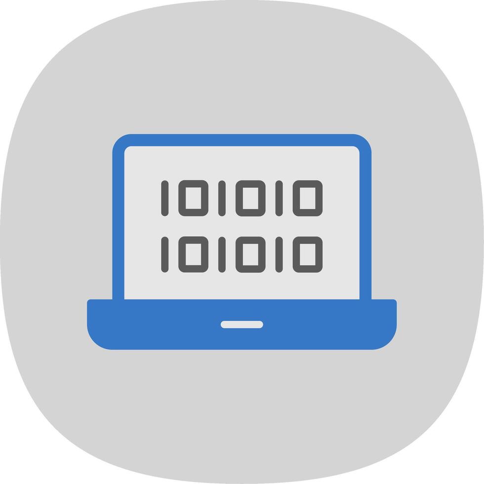 Binary Code Flat Curve Icon Design vector
