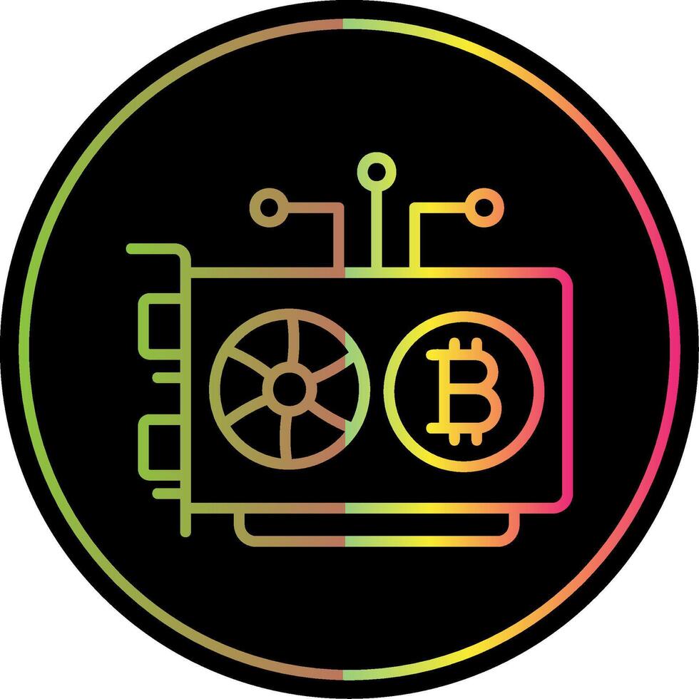 Mining Rig Line Gradient Due Color Icon Design vector