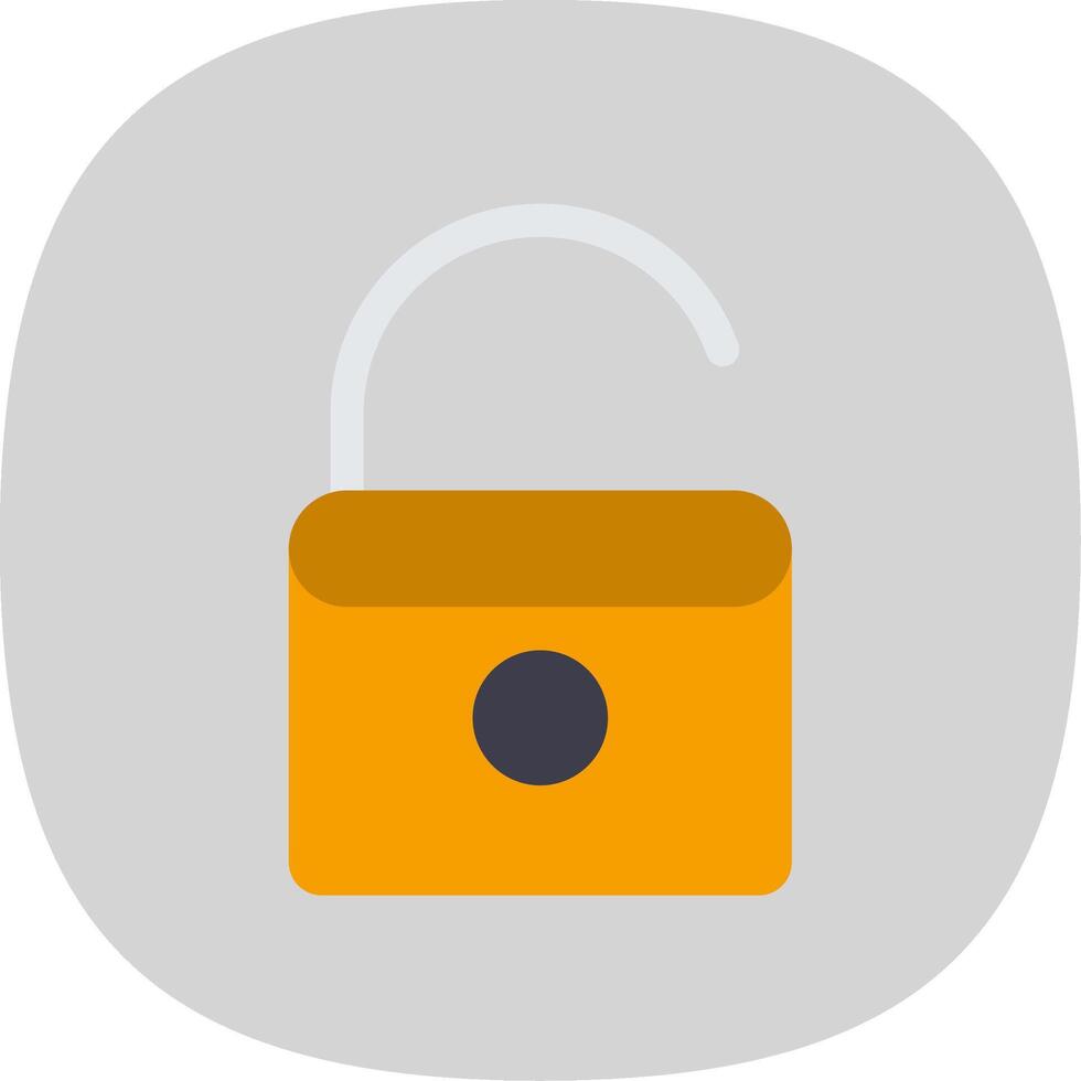 Open Lock Flat Curve Icon Design vector