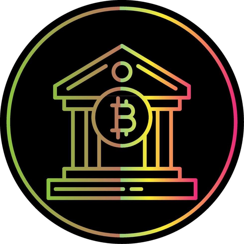 Bank Bank Line Gradient Due Color Icon Design vector