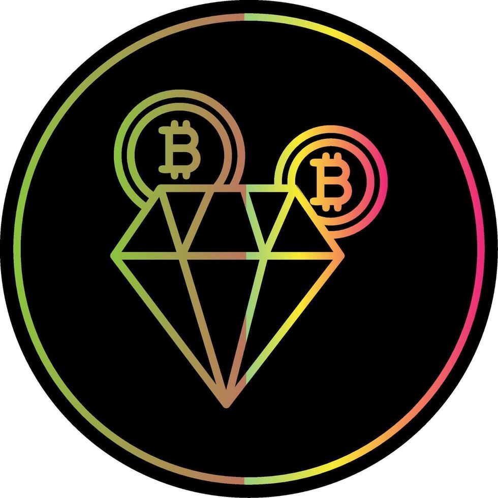 Bitcoin Diamond Line Gradient Due Color Icon Design vector