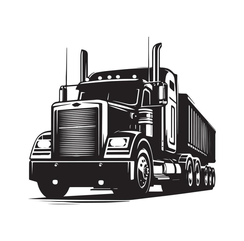 Truck icon illustration SILHOUETTE vector