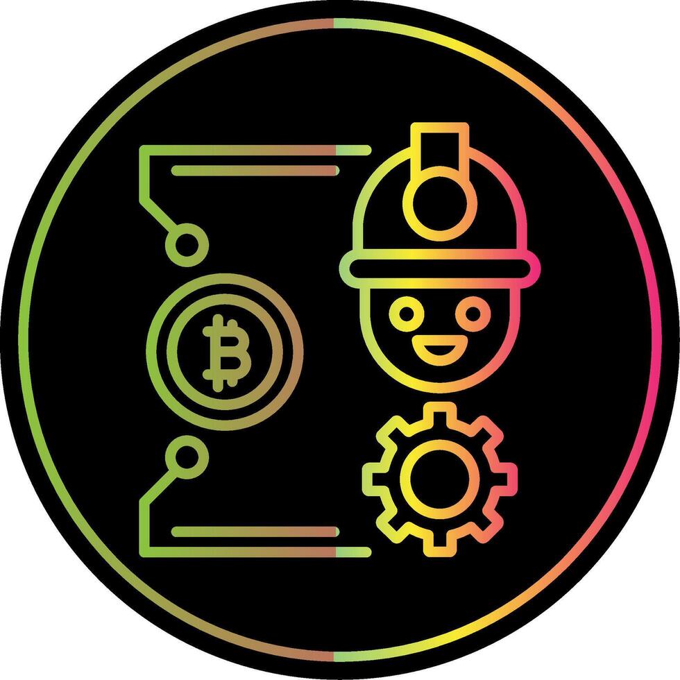 Bitcoin Craft Line Gradient Due Color Icon Design vector