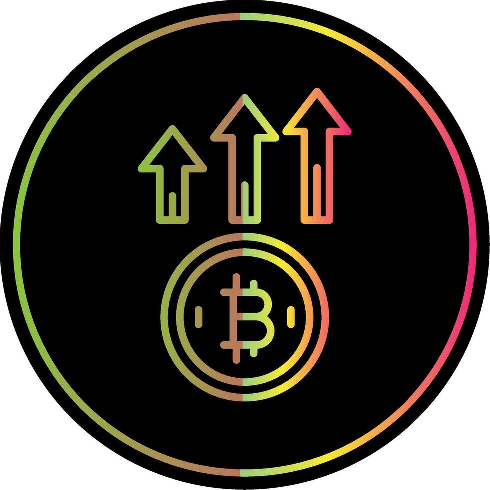 Bitcoin Up Line Gradient Due Color Icon Design vector