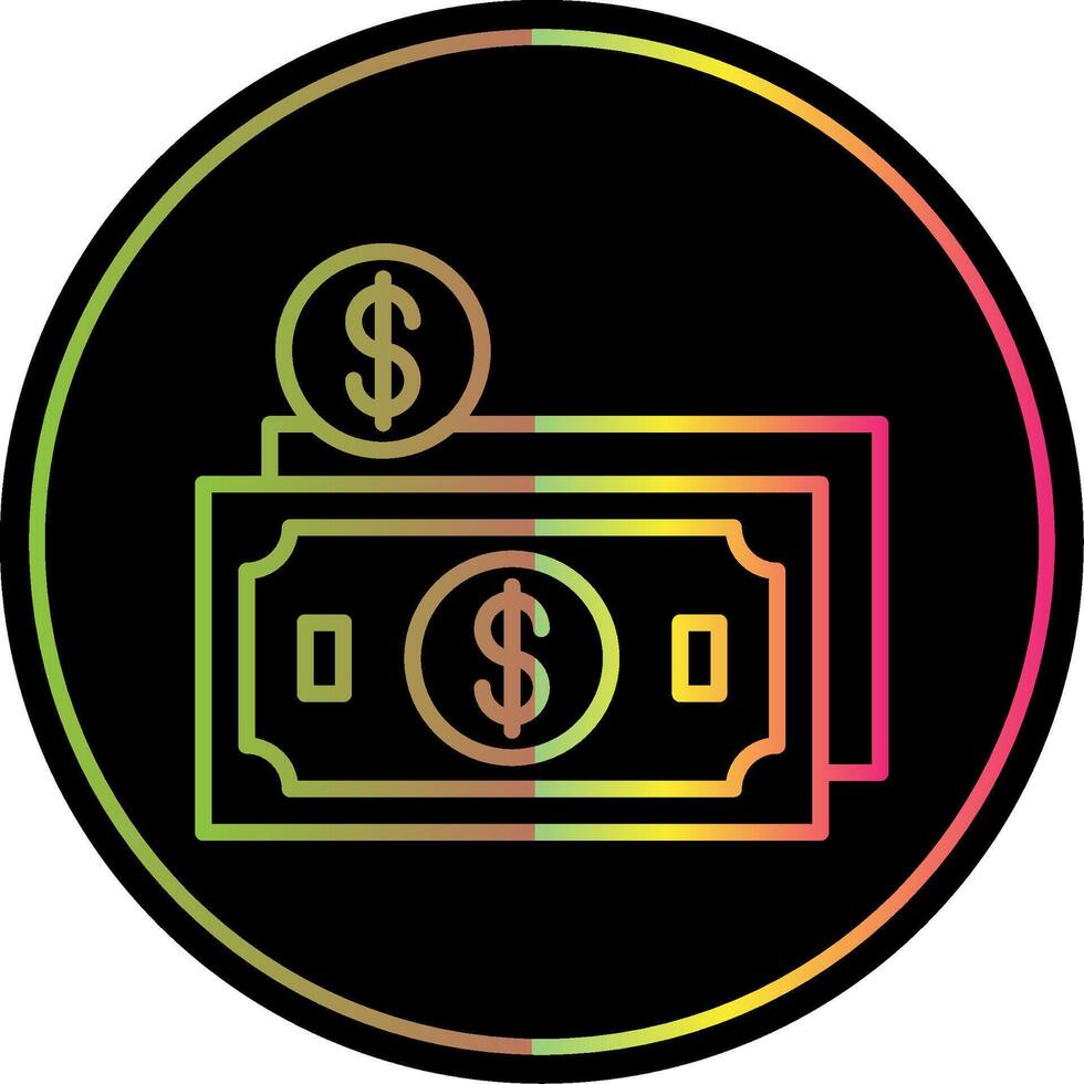 Flat Money Line Gradient Due Color Icon Design vector