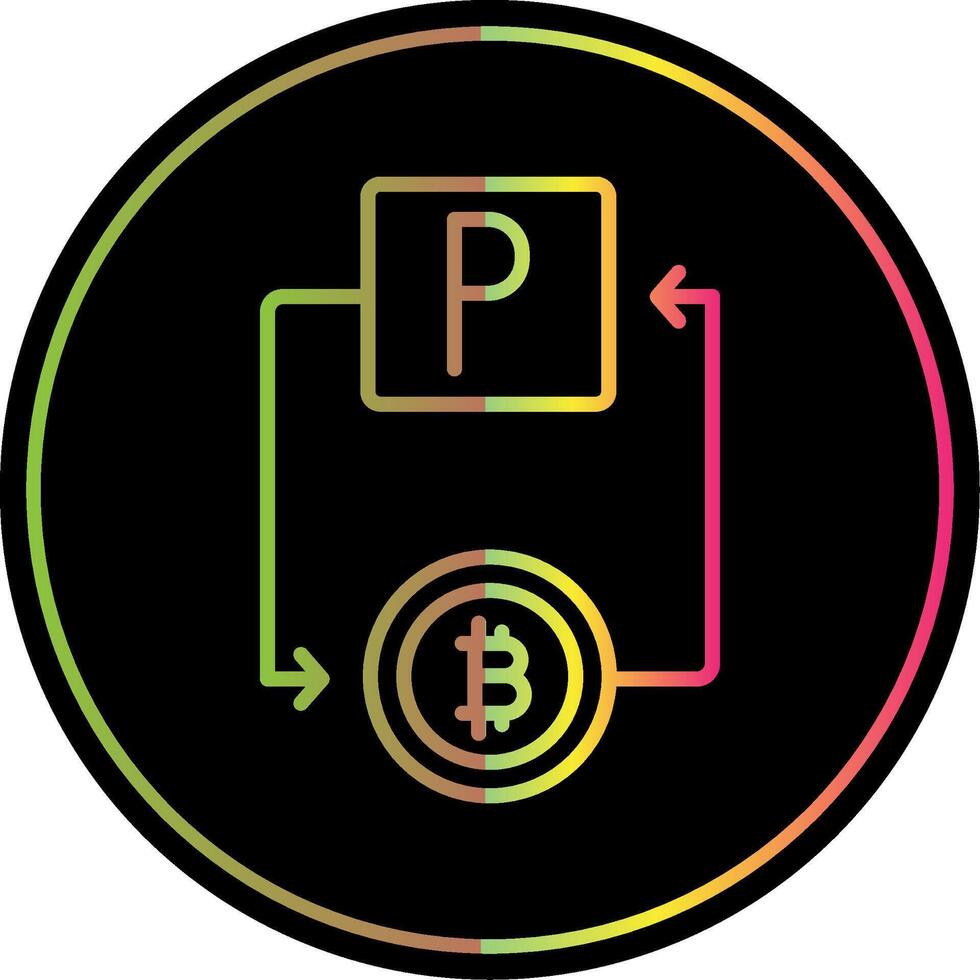 Bitcoin Paypal Line Gradient Due Color Icon Design vector