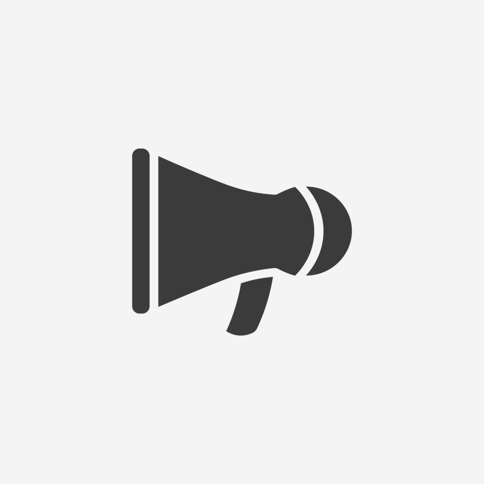 megaphone icon. loud, speaker, volume, loudspeaker, speech, announce, announcement symbol sign vector
