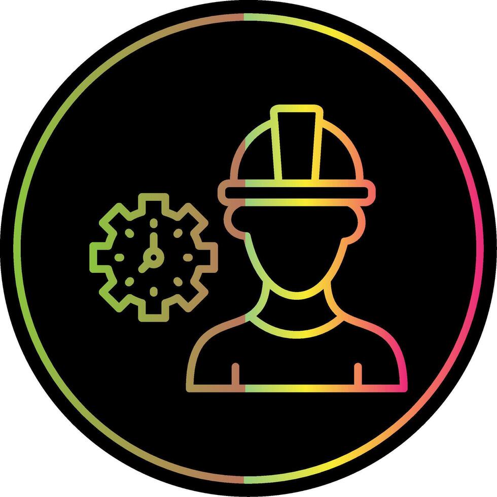 Worker Mask Line Gradient Due Color Icon Design vector