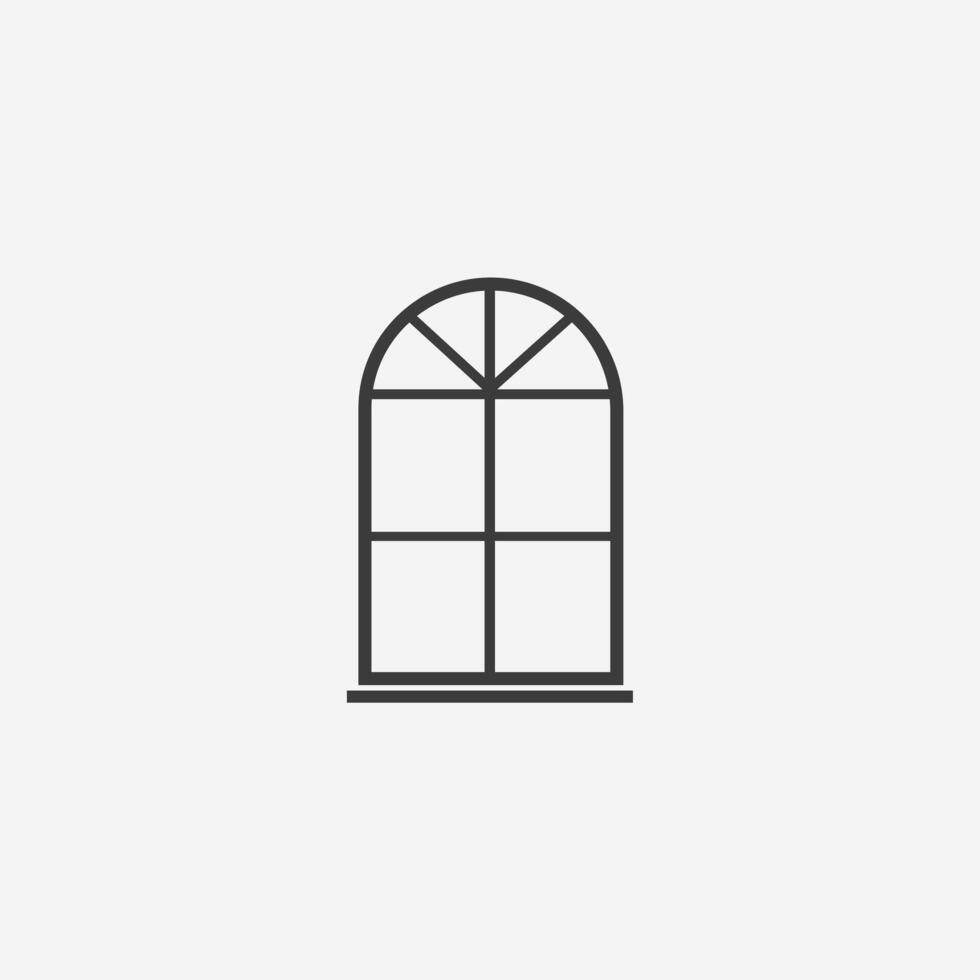 Window line flat icon. Premium quality symbol. Home, house symbol vector