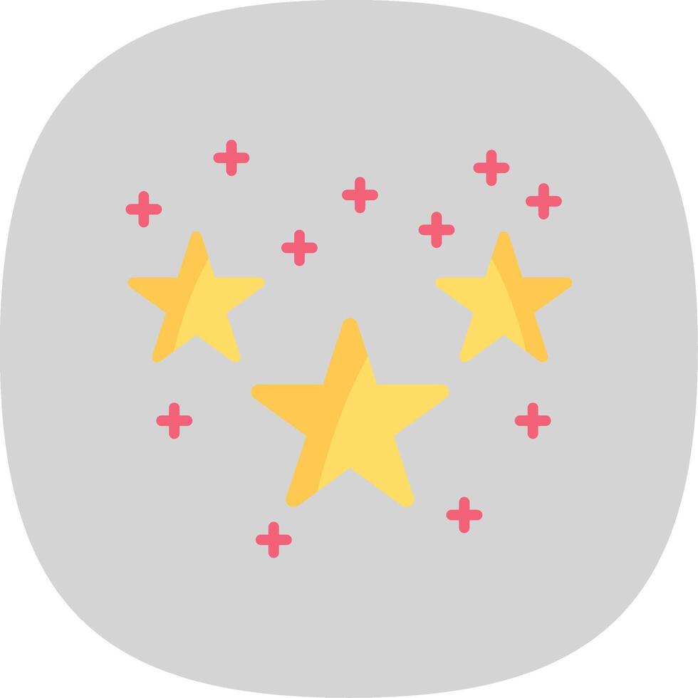 Stars Flat Curve Icon Design vector