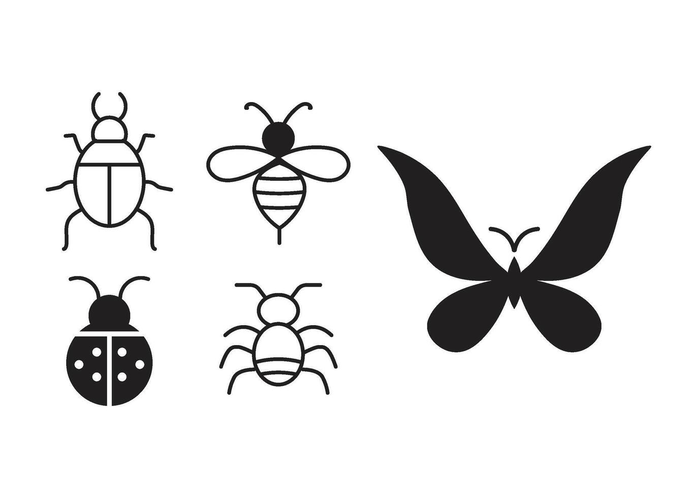 Insect icon set design vector