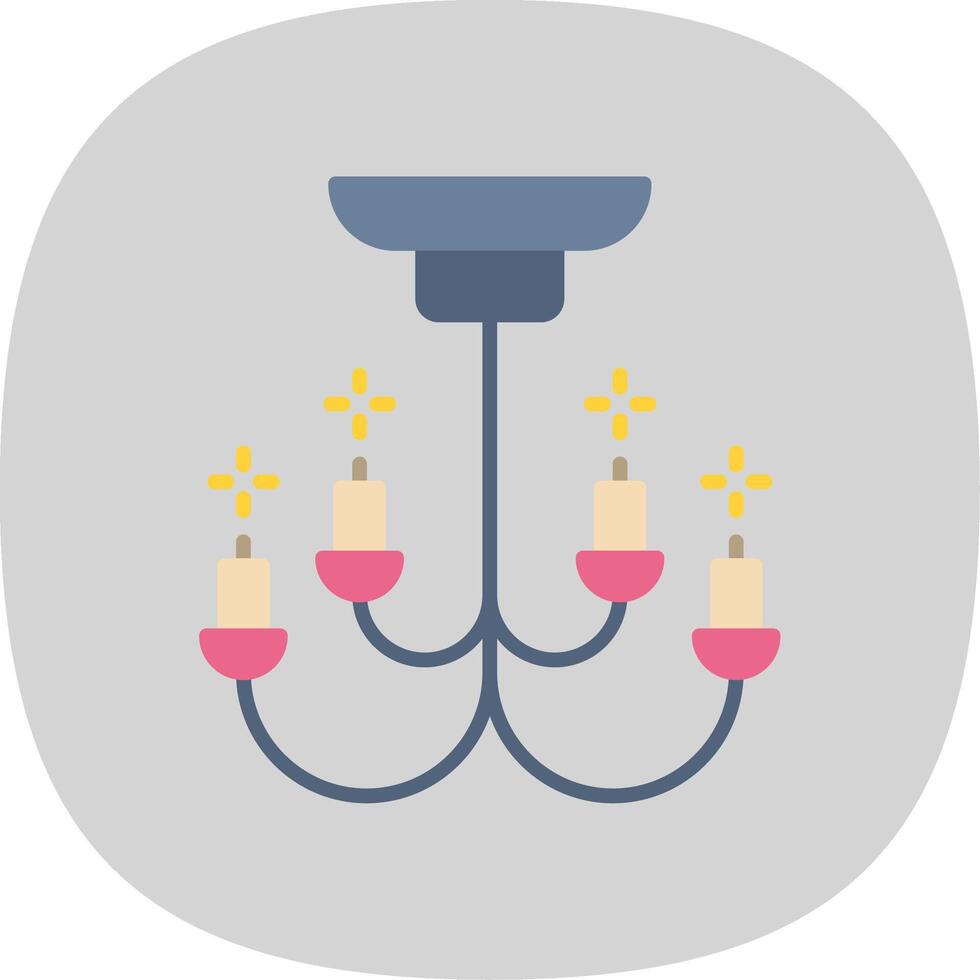 Chandelier Flat Curve Icon Design vector