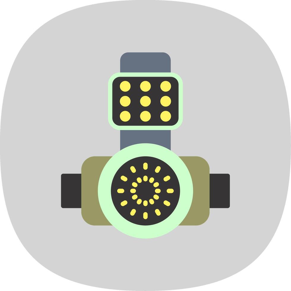 Head Light Flat Curve Icon Design vector