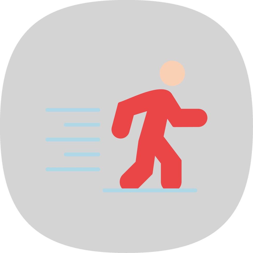 Running Flat Curve Icon Design vector
