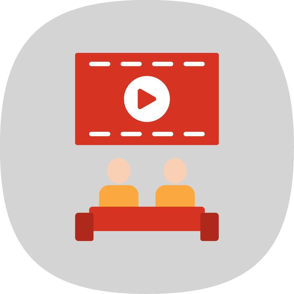 Cinema Flat Curve Icon Design vector