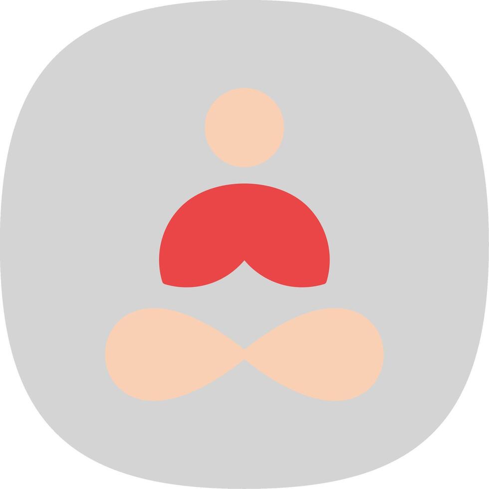 Yoga Flat Curve Icon Design vector