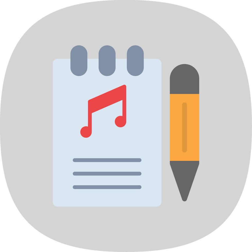 Songwriter Flat Curve Icon Design vector