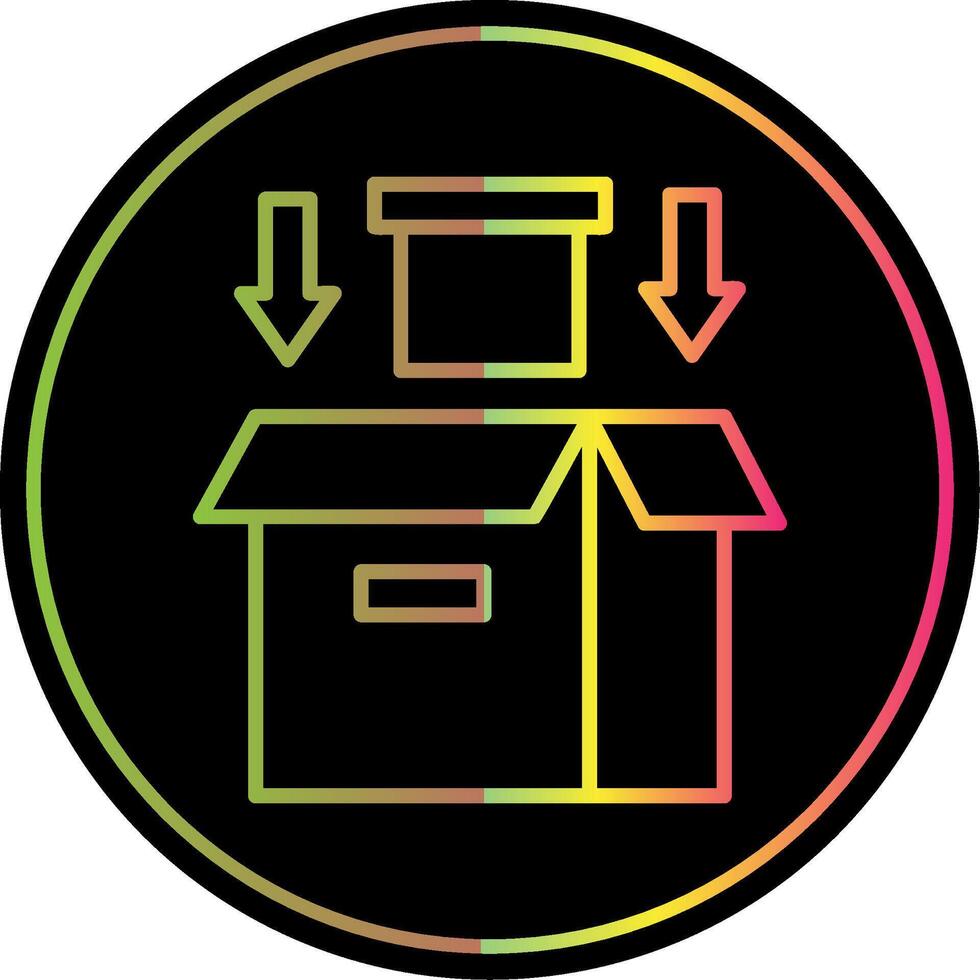 Packing Process Line Gradient Due Color Icon Design vector