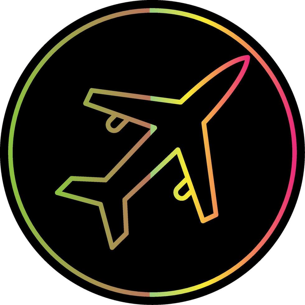 Old Plane Line Gradient Due Color Icon Design vector