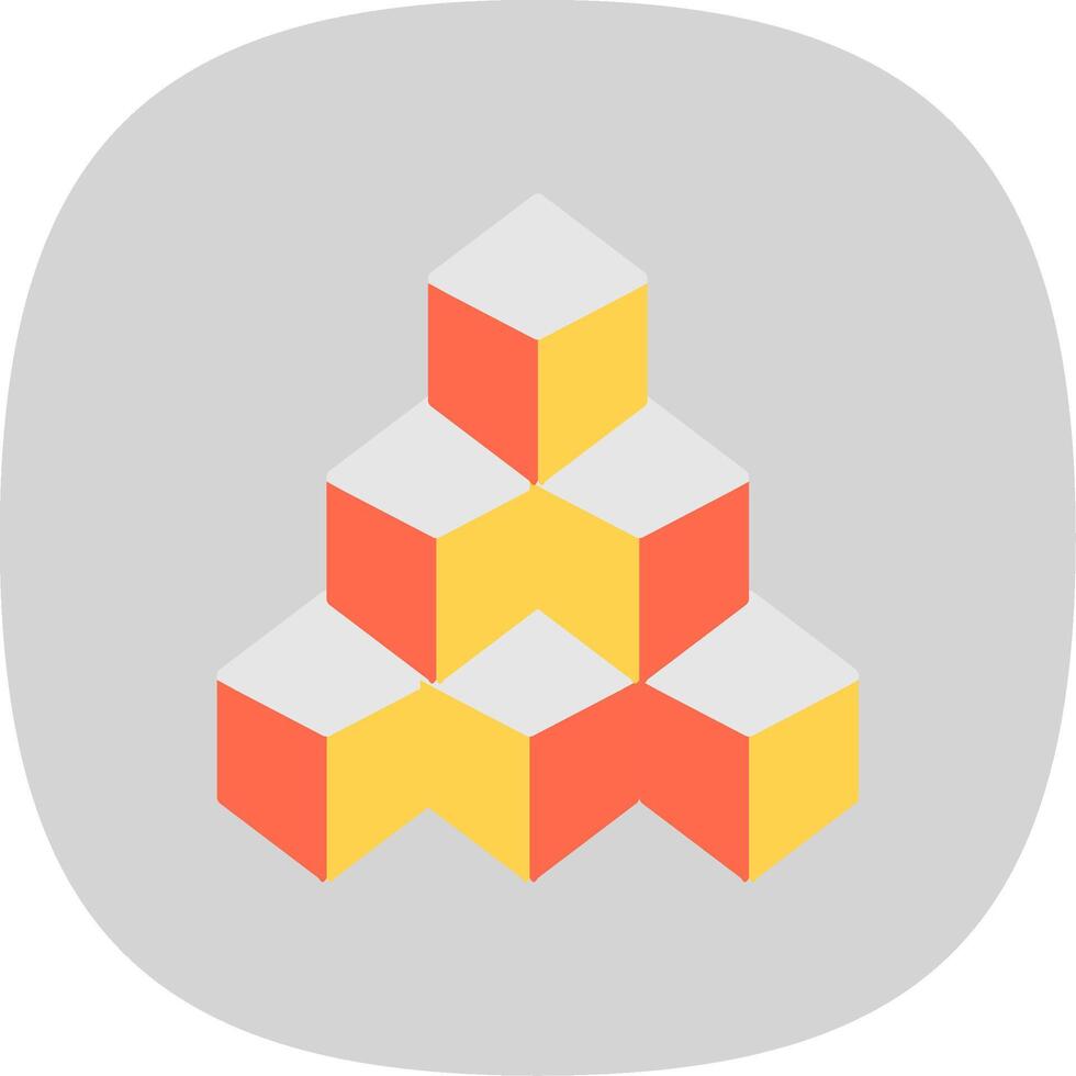 Blocks Flat Curve Icon Design vector