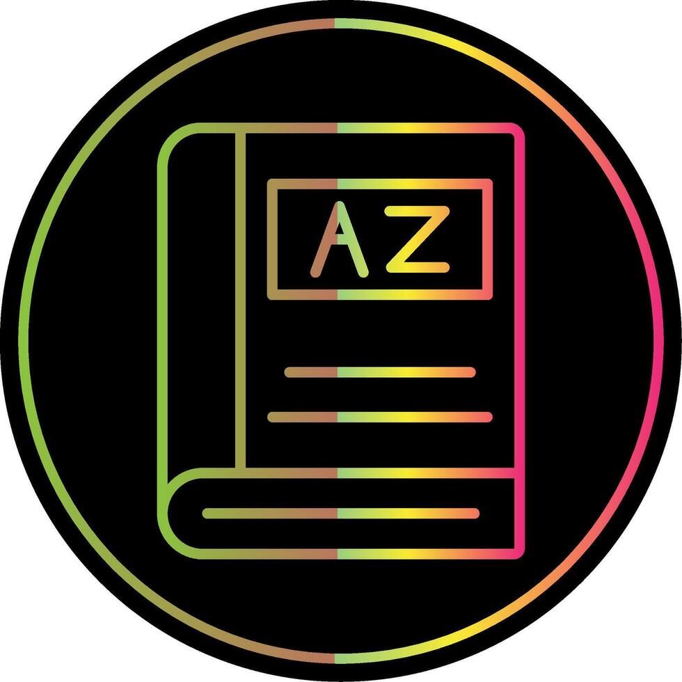 Dictionary Line Gradient Due Color Icon Design vector