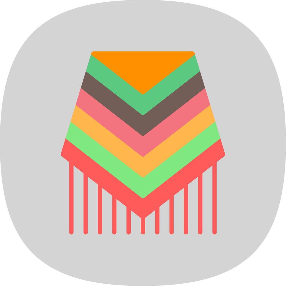 Poncho Flat Curve Icon Design vector