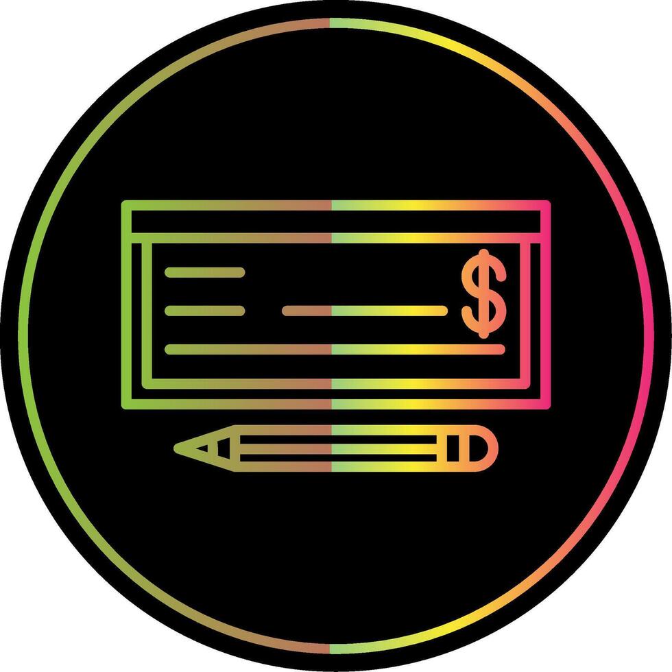 Money Check Line Gradient Due Color Icon Design vector