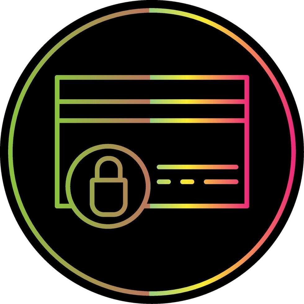 Locked Card Line Gradient Due Color Icon Design vector