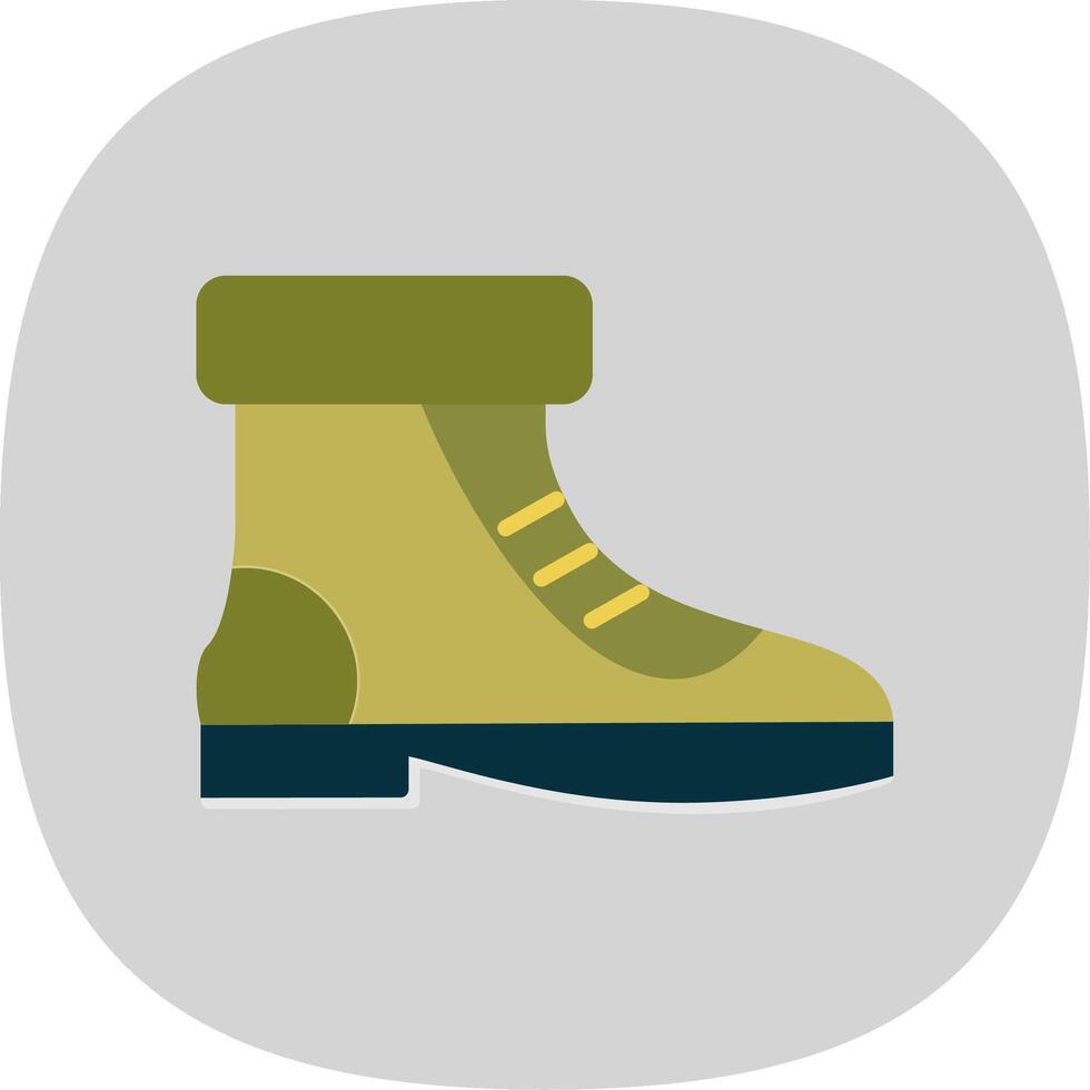 Boot Flat Curve Icon Design vector