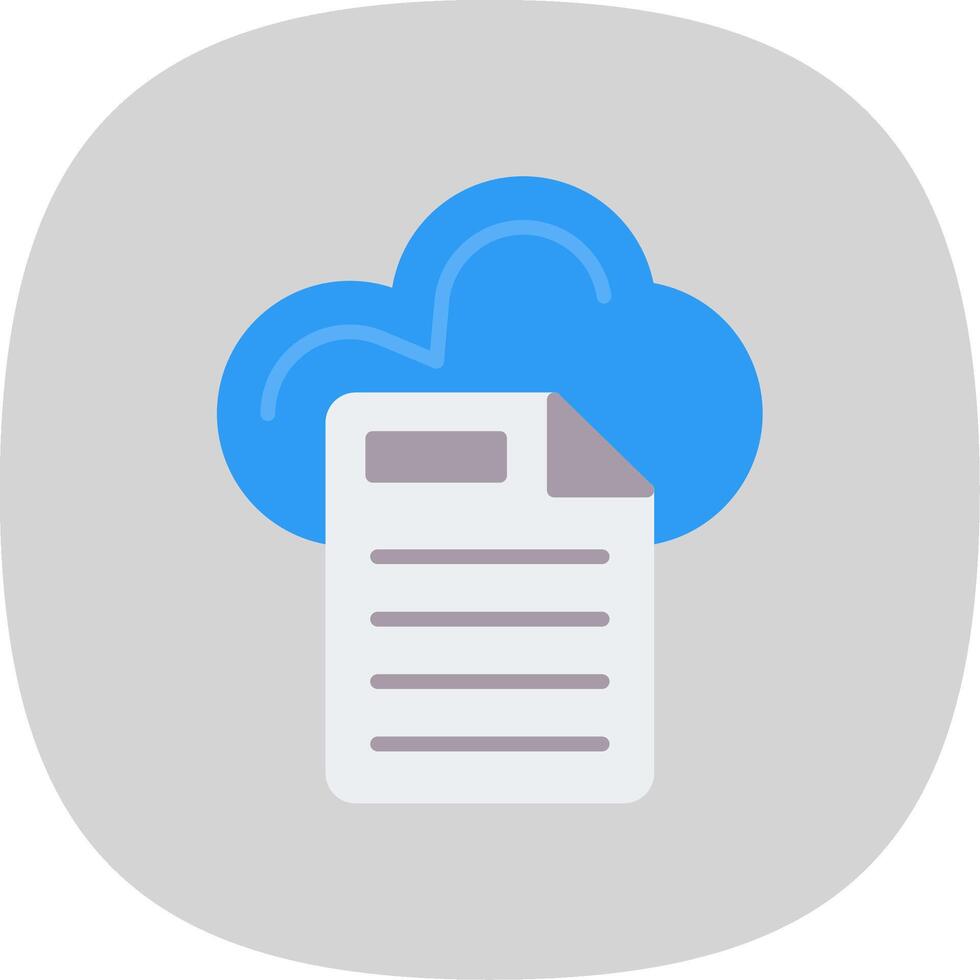 Cloud Data Flat Curve Icon Design vector