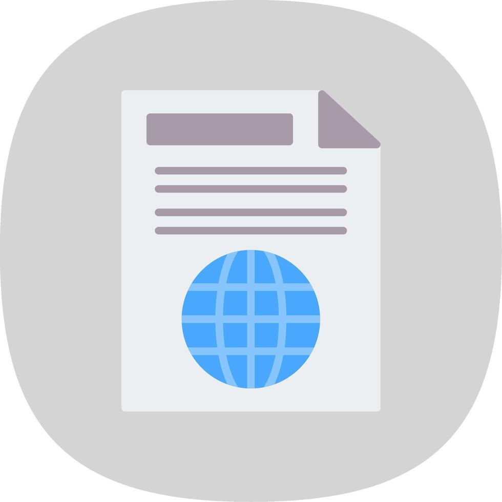 Document Flat Curve Icon Design vector