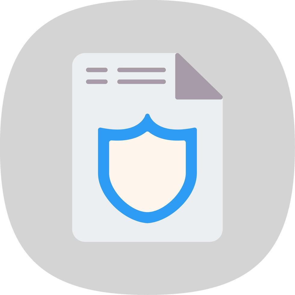 Document Flat Curve Icon Design vector