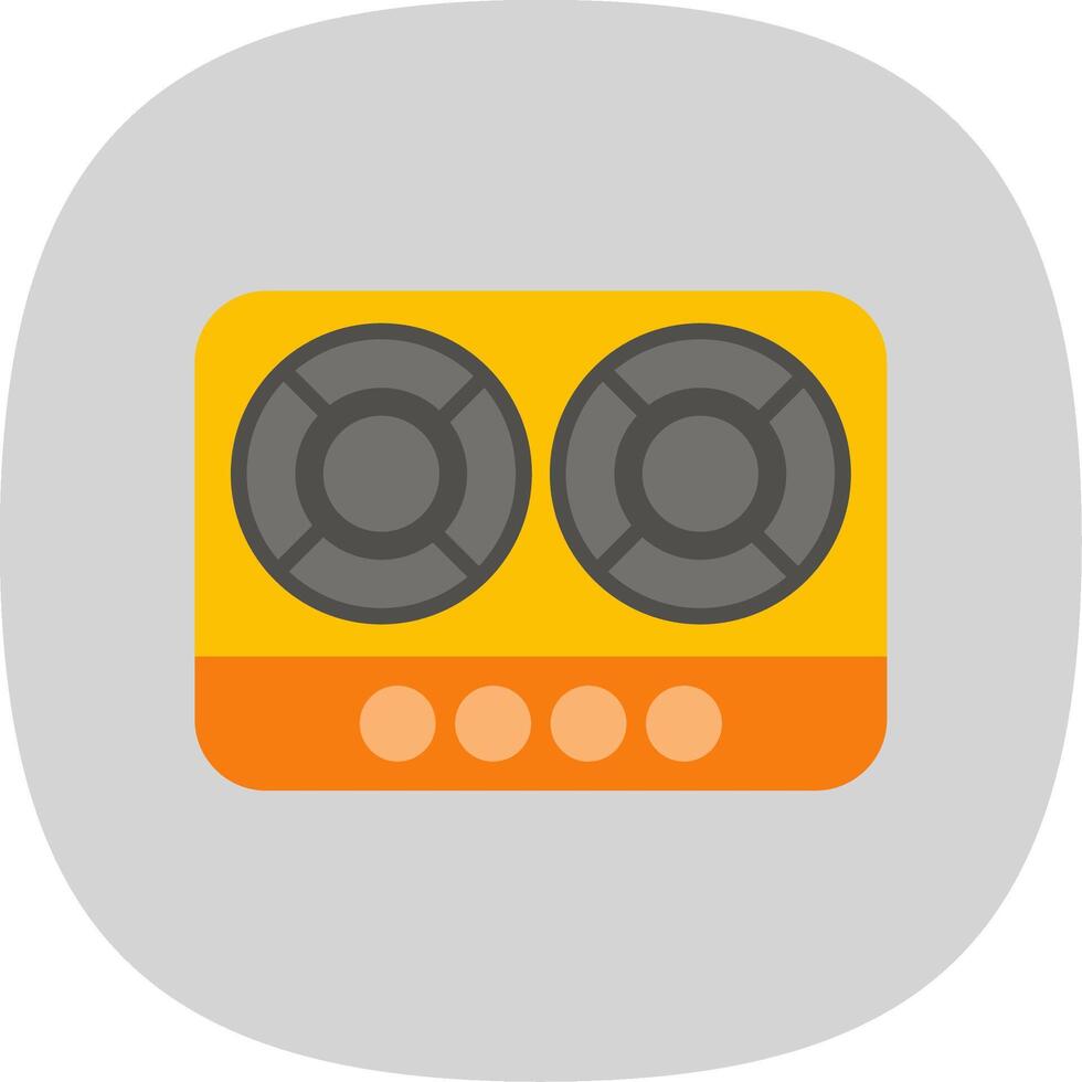 Hob Flat Curve Icon Design vector