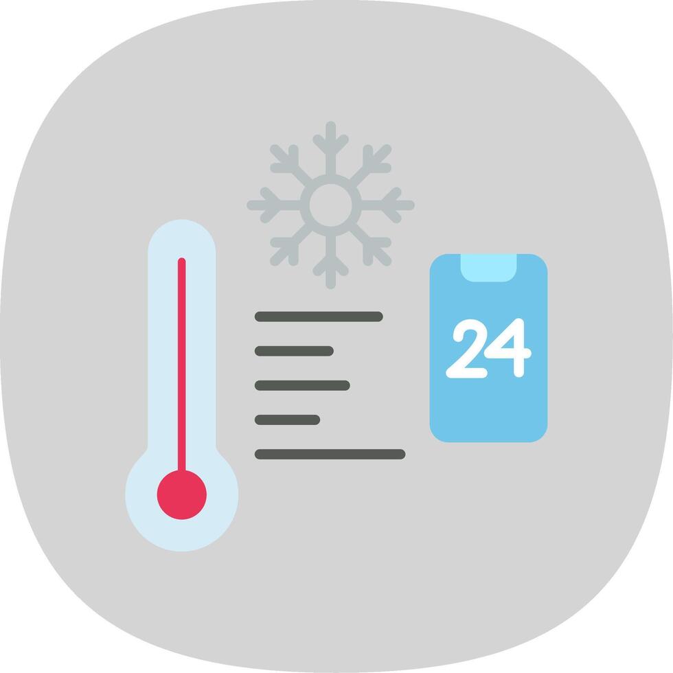 Temperature Control Flat Curve Icon Design vector