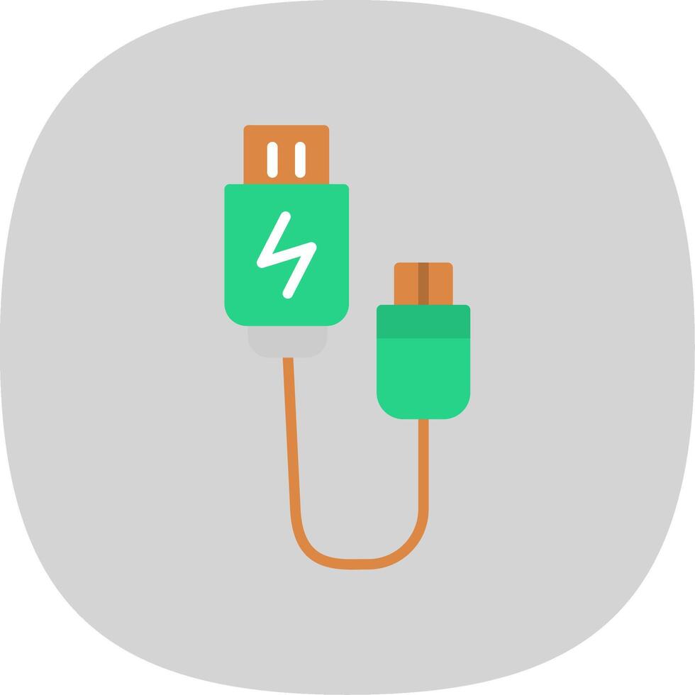 Usb Connection Flat Curve Icon Design vector