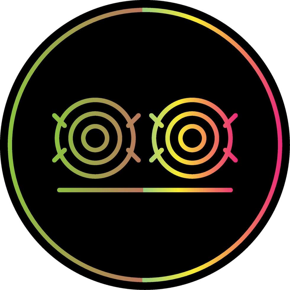 Hay Bale Line Gradient Due Color Icon Design vector