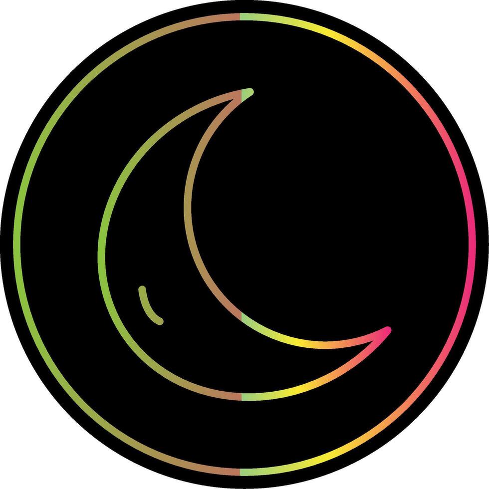 Luna línea degradado debido color icono diseño vector