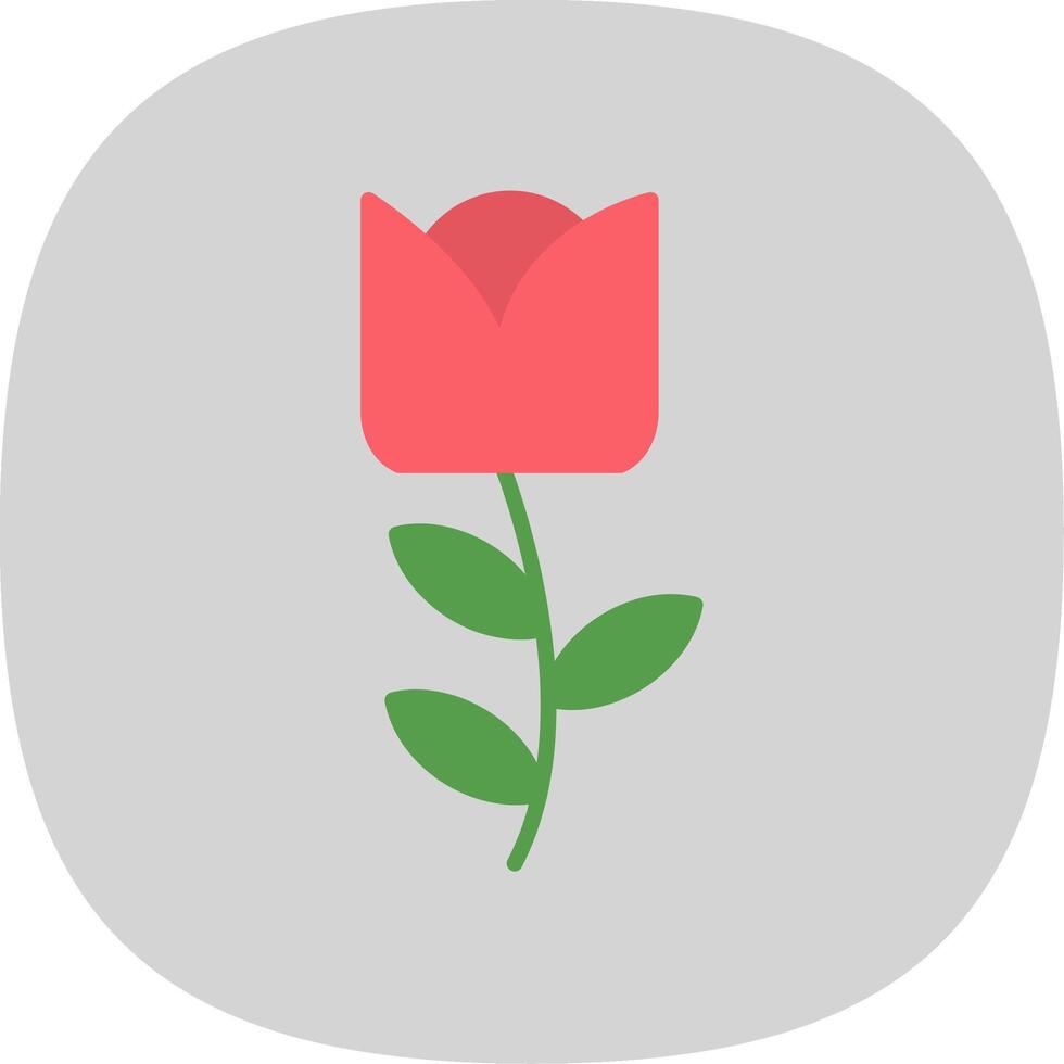 Flower Flat Curve Icon Design vector