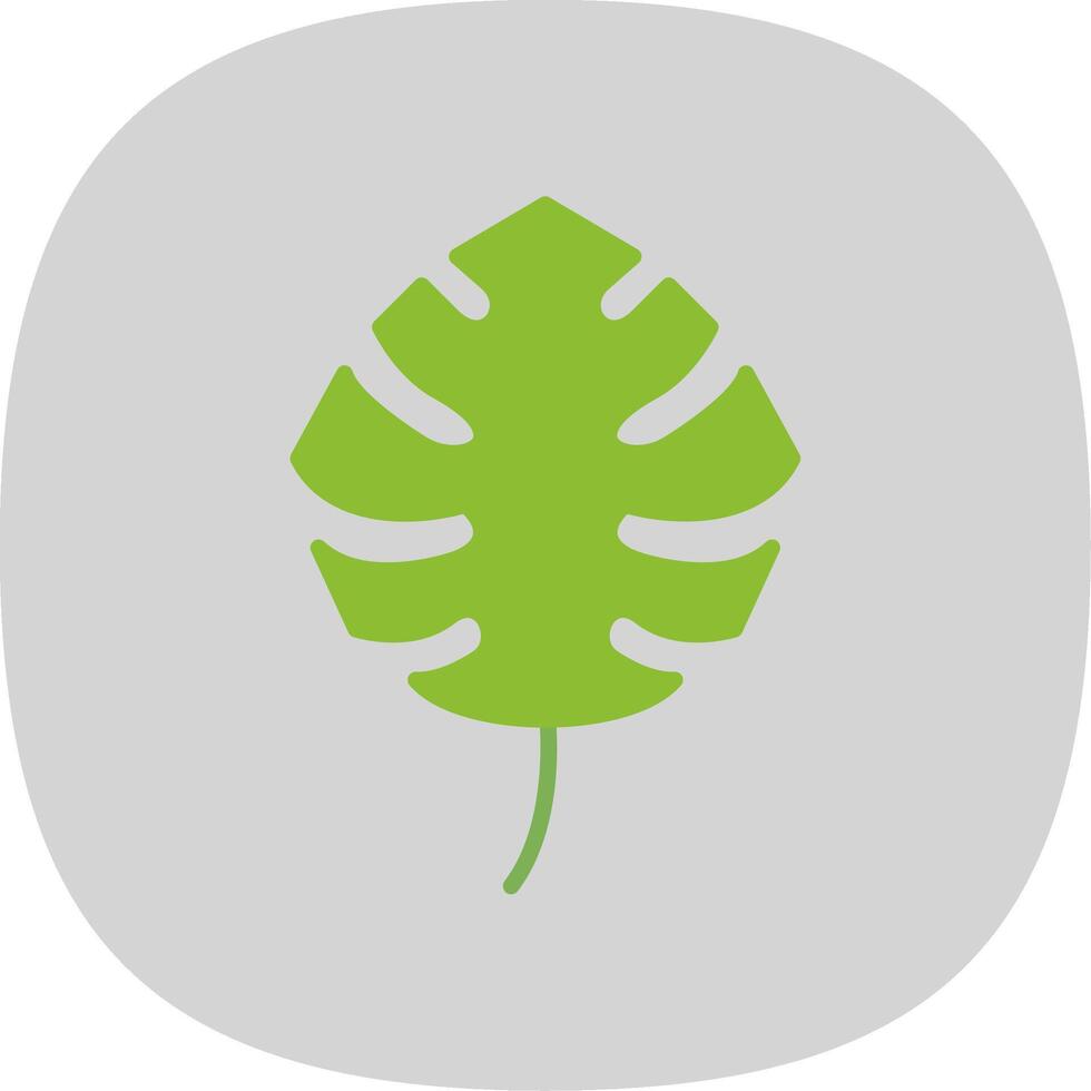 Monstera Flat Curve Icon Design vector