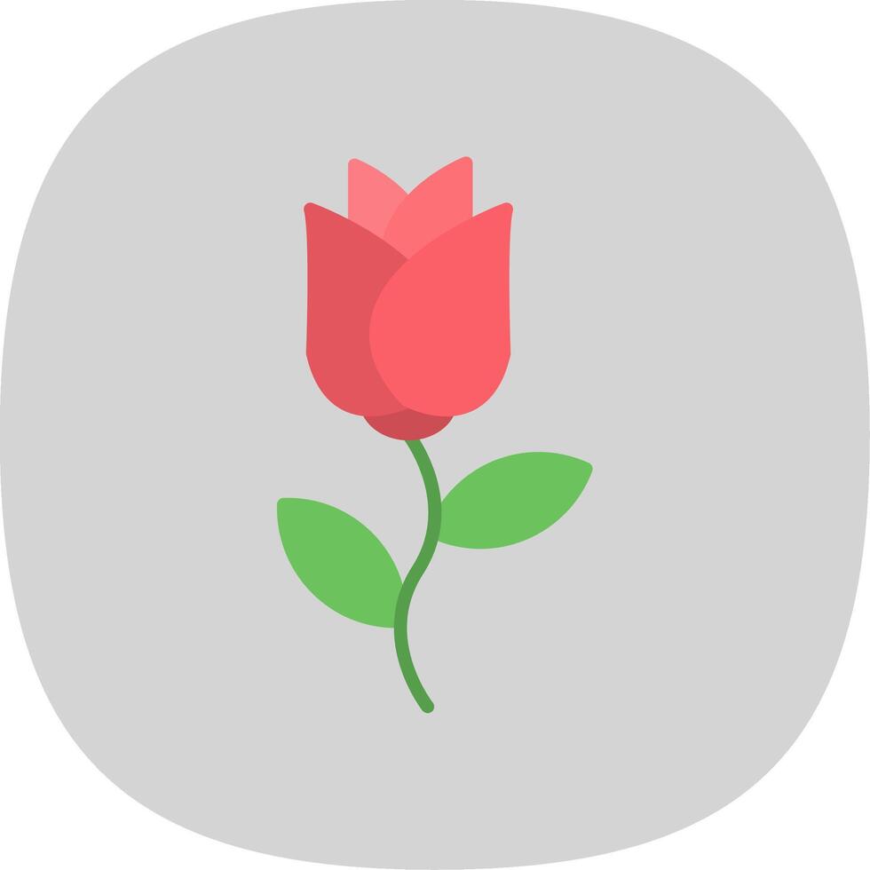 Rose Flat Curve Icon Design vector