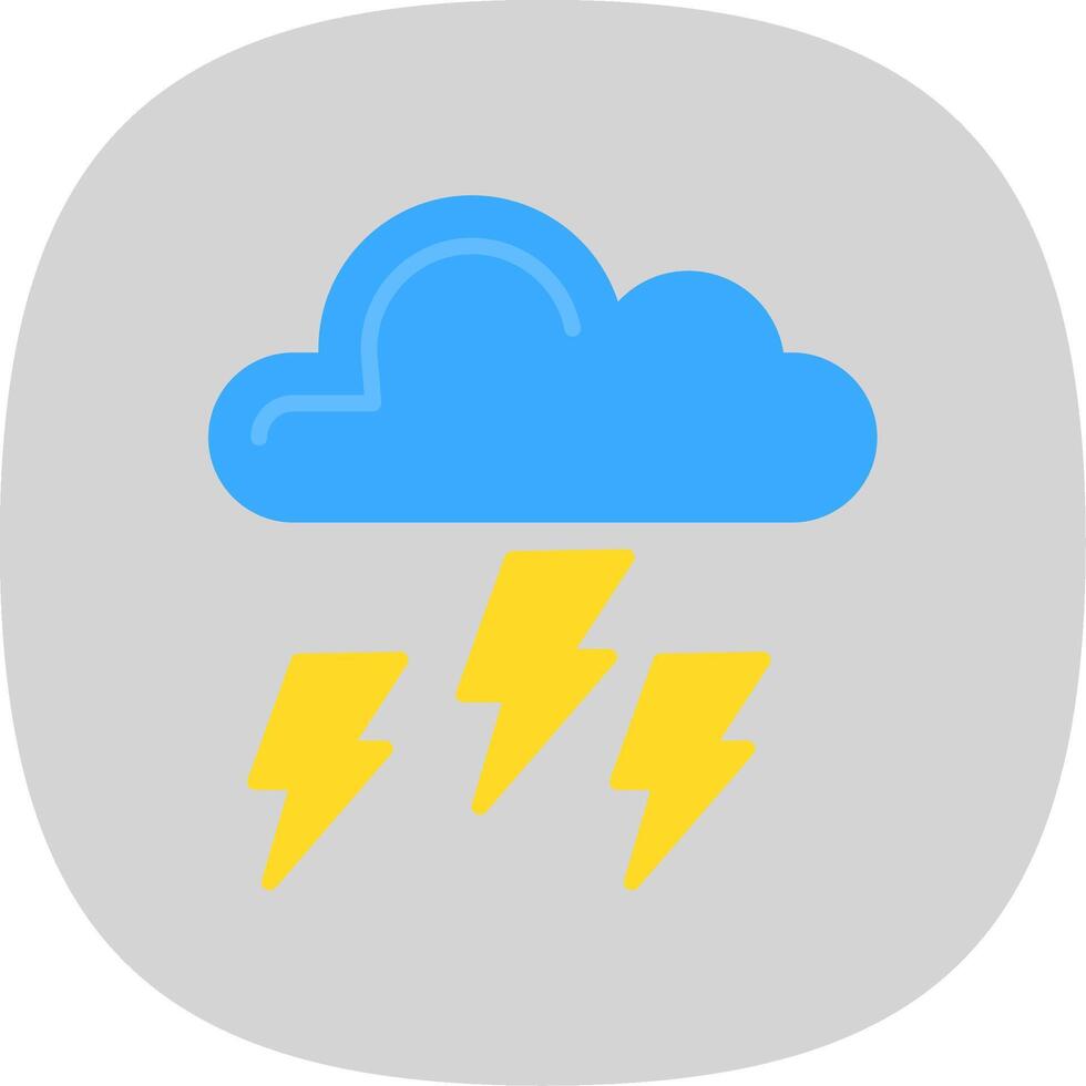 Lightning Flat Curve Icon Design vector