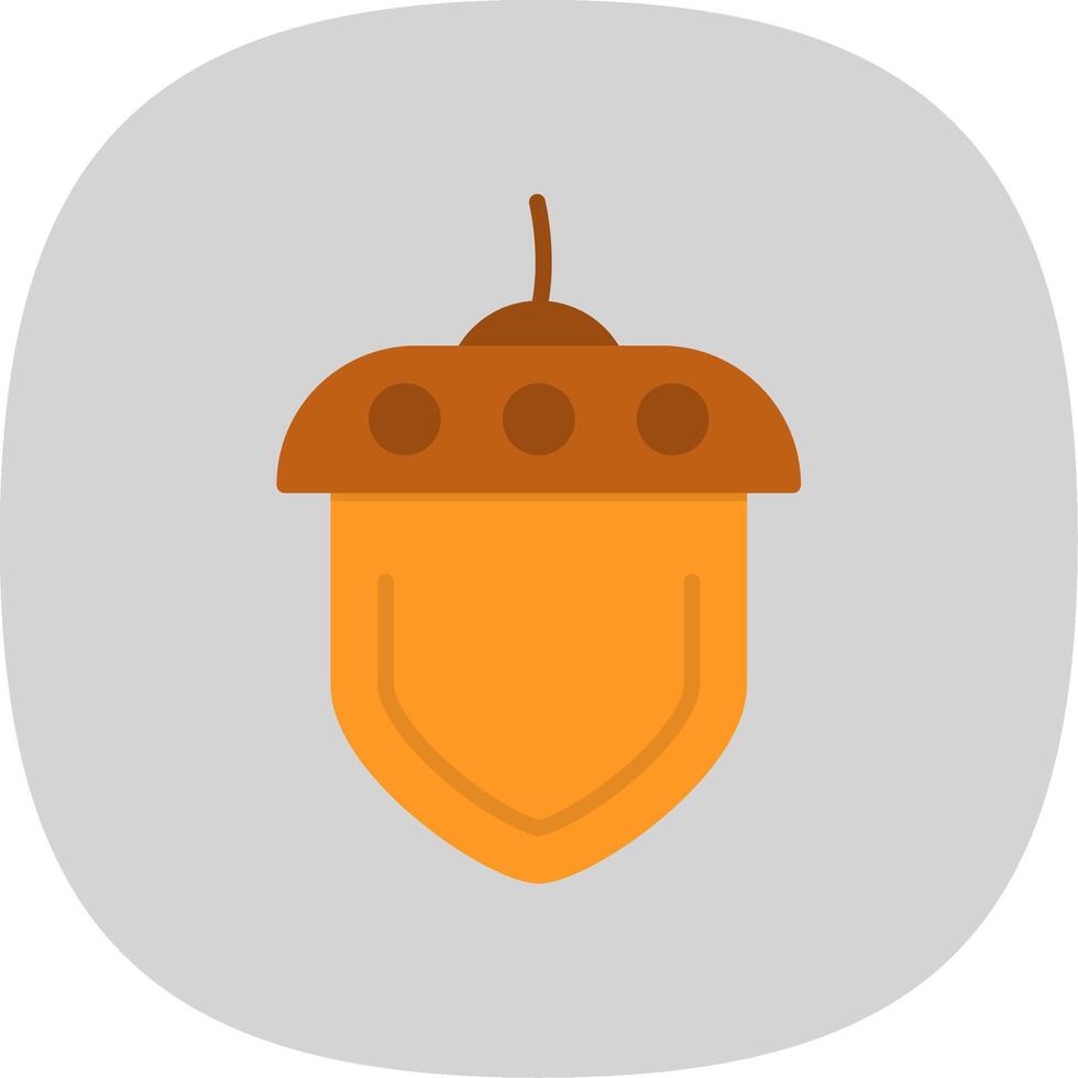 Acorn Flat Curve Icon Design vector