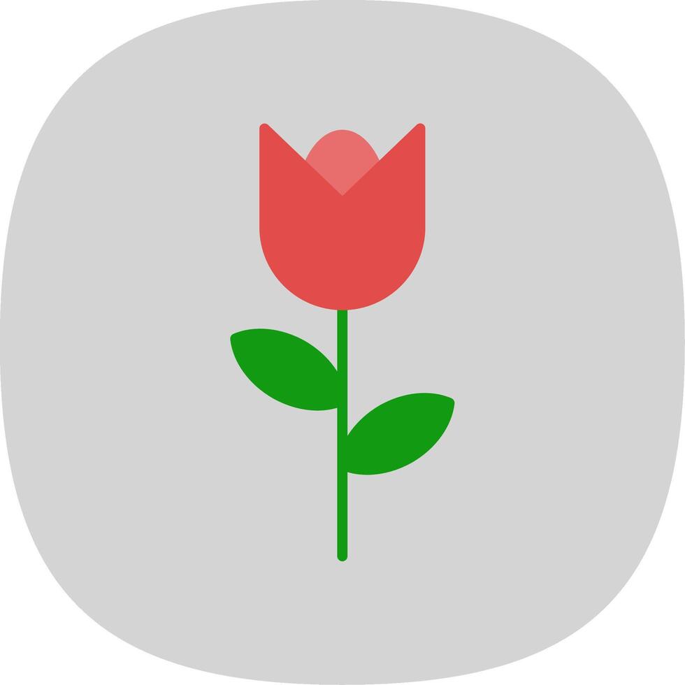 Tulip Flat Curve Icon Design vector