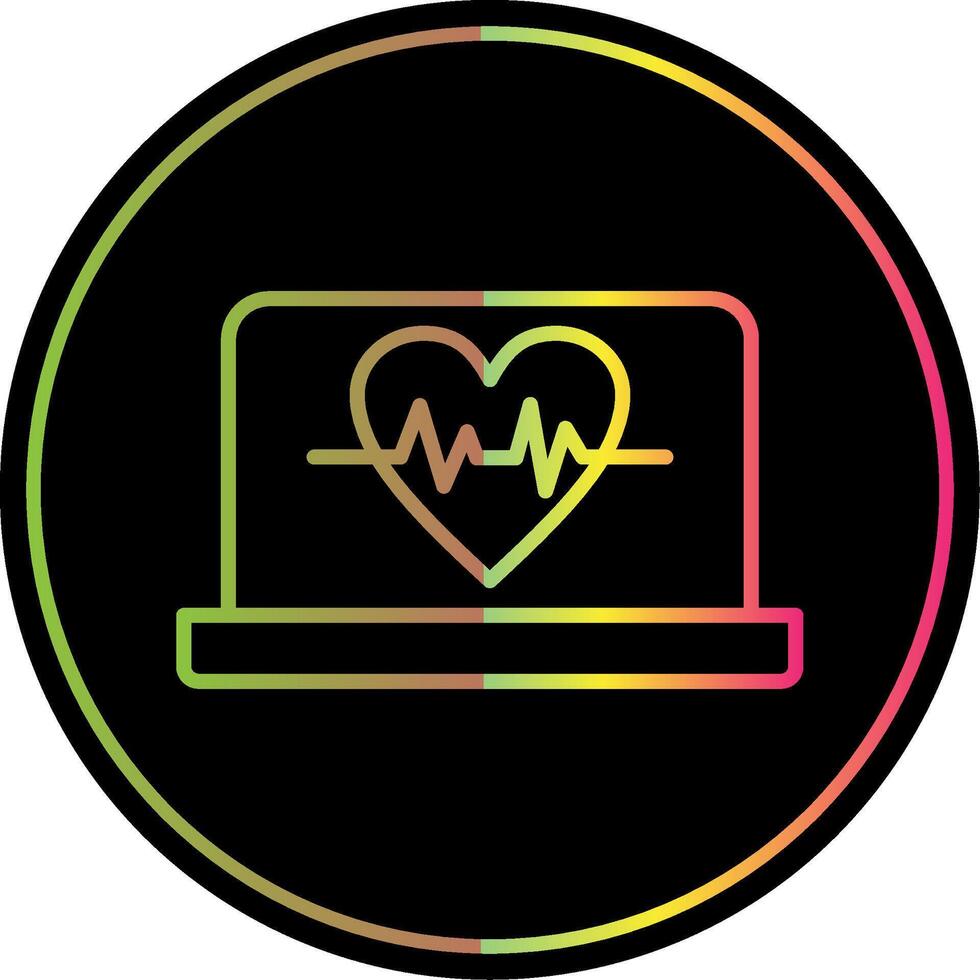 Electrocardiography Line Gradient Due Color Icon Design vector