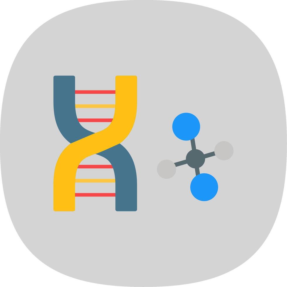 Dna Flat Curve Icon Design vector