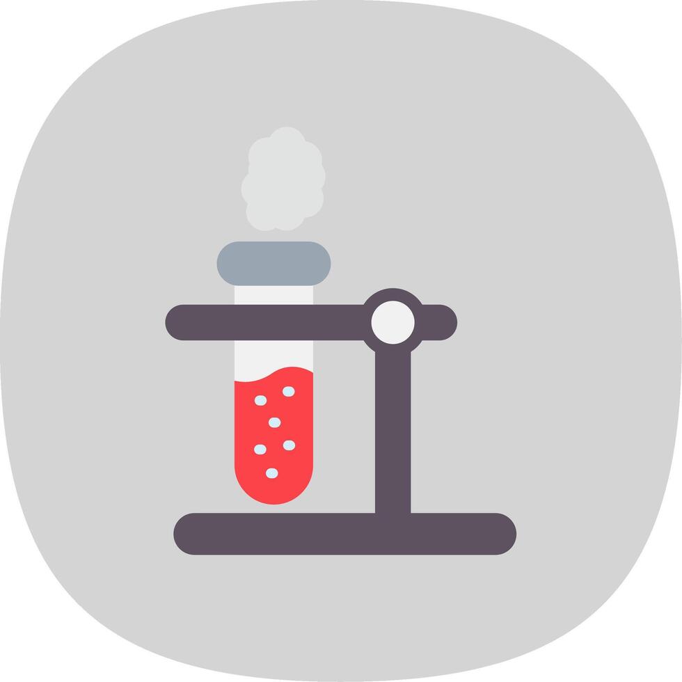 Test Tube Flat Curve Icon Design vector