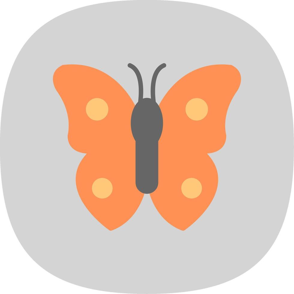 Butterfly Flat Curve Icon Design vector
